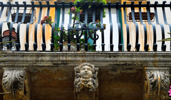 Détail du balcon du Palazzo Veneziano Sgarlata, Scicli